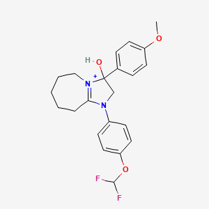 1-[4-(difluoromethoxy)phenyl]-3-hydroxy-3-(4-methoxyphenyl)-2,5,6,7,8,9-hexahydro-3H-imidazo[1,2-a]azepin-1-ium