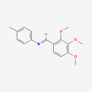 molecular formula C17H19NO3 B13832604 Benzenamine, 4-methyl-N-[(2,3,4-trimethoxyphenyl)methylene]- CAS No. 386758-63-0