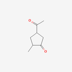 molecular formula C8H12O2 B13832777 Cyclopentanone, 4-acetyl-2-methyl- 