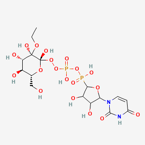 [5-(2,4-dioxopyrimidin-1-yl)-3,4-dihydroxyoxolan-2-yl]-[[(2R,3R,4S,5S,6R)-3-ethoxy-2,3,4,5-tetrahydroxy-6-(hydroxymethyl)oxan-2-yl]peroxy-hydroxyphosphoryl]oxyphosphinic acid