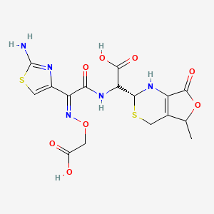 2-((Z)-2-(2-Aminothiazol-4-yl)-2-((carboxymethoxy)imino)acetamido)-2-((2R)-5-methyl-7-oxo-2,4,5,7-tetrahydro-1H-furo[3,4-d][1,3]thiazin-2-yl)acetic acid