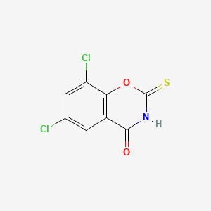 molecular formula C8H3Cl2NO2S B13832892 6,8-Dichloro-dihydro-1,3-benzoxazine-2-thione-4-one CAS No. 23611-67-8