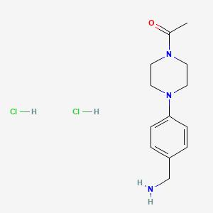 molecular formula C13H21Cl2N3O B1383295 1-(4-(4-(Aminomethyl)phenyl)piperazin-1-yl)ethanone dihydrochloride CAS No. 1803602-14-3