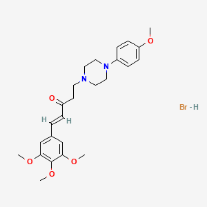 molecular formula C25H33BrN2O5 B13832992 Piperazine, 1-(p-methoxyphenyl)-4-(2-(3,4,5-trimethoxycinnamoyl)ethyl)-, hydrobromide CAS No. 37399-58-9