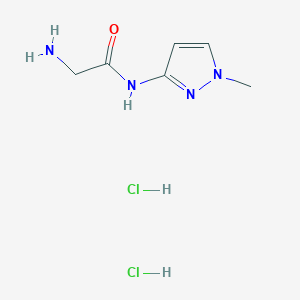 molecular formula C6H12Cl2N4O B1383300 2-amino-N-(1-methyl-1H-pyrazol-3-yl)acetamide dihydrochloride CAS No. 1795465-14-3