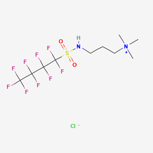 molecular formula C10H16F9N2O2S.Cl<br>C10H16ClF9N2O2S B13833008 1-Propanaminium, N,N,N-trimethyl-3-[[(nonafluorobutyl)sulfonyl]amino]-, chloride CAS No. 53518-00-6