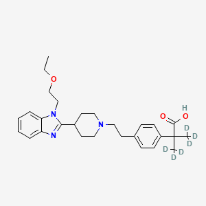 molecular formula C28H37N3O3 B13833014 4-[2-[4-[1-(2-Ethoxyethyl)-1H-benzimidazol-2-yl]-1-piperidinyl]ethyl]-a,a-(dimethyl-d6)benzeneacetic Acid 