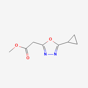 molecular formula C8H10N2O3 B1383302 甲基2-(5-环丙基-1,3,4-噁二唑-2-基)乙酸酯 CAS No. 1803583-26-7