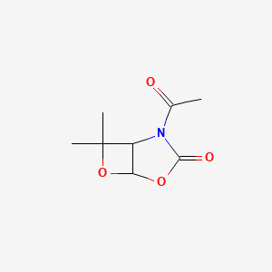 molecular formula C8H11NO4 B13833066 4,6-Dioxa-2-azabicyclo[3.2.0]heptan-3-one,2-acetyl-7,7-dimethyl- 