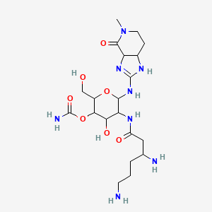 [5-(3,6-diaminohexanoylamino)-4-hydroxy-2-(hydroxymethyl)-6-[(5-methyl-4-oxo-3a,6,7,7a-tetrahydro-1H-imidazo[4,5-c]pyridin-2-yl)amino]oxan-3-yl] carbamate