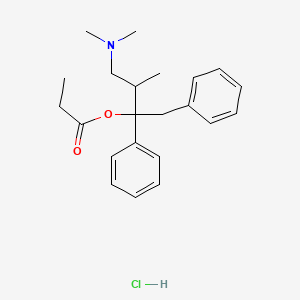 molecular formula C22H30ClNO2 B13833150 4-(Dimethylamino)-3-methyl-1,2-diphenylbutan-2-yl propanoate--hydrogen chloride (1/1) CAS No. 95160-58-0