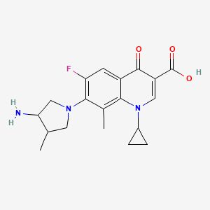 molecular formula C19H22FN3O3 B13833164 7-(3-Amino-4-methyl-1-pyrrolidinyl)-1-cyclopropyl-1,4-dihydro-6-fluoro-8-methyl-4-oxoquinoline-3-carboxylic acid 