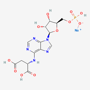 molecular formula C14H17N5NaO11P B13833174 sodium;[(2R,3S,4R,5R)-5-[6-[[(1S)-1,2-dicarboxyethyl]amino]purin-9-yl]-3,4-dihydroxyoxolan-2-yl]methyl hydrogen phosphate 