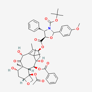 molecular formula C51H59NO15 B13833229 5-O-[(1S,2S,3R,4S,7R,9S,10S,12R,15S)-4-acetyloxy-2-benzoyloxy-1,9,12-trihydroxy-10,14,17,17-tetramethyl-11-oxo-6-oxatetracyclo[11.3.1.03,10.04,7]heptadec-13-en-15-yl] 3-O-tert-butyl (4S,5R)-2-(4-methoxyphenyl)-4-phenyl-1,3-oxazolidine-3,5-dicarboxylate 