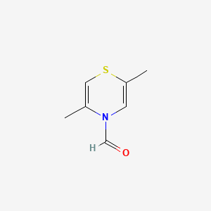 molecular formula C7H9NOS B13833266 2,5-Dimethyl-1,4-thiazine-4-carbaldehyde 