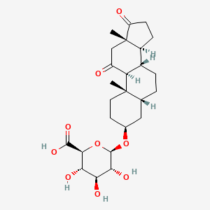 molecular formula C25H36O9 B13833316 5beta-Androstan-3alpha-ol-11,17-dione glucosiduronate 