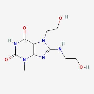 molecular formula C10H15N5O4 B13833345 7-(2-hydroxyethyl)-8-((2-hydroxyethyl)amino)-3-methyl-1H-purine-2,6(3H,7H)-dione CAS No. 115294-86-5