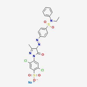 sodium;2,5-dichloro-4-[4-[[4-[ethyl(phenyl)sulfamoyl]phenyl]diazenyl]-3-methyl-5-oxo-4H-pyrazol-1-yl]benzenesulfonate