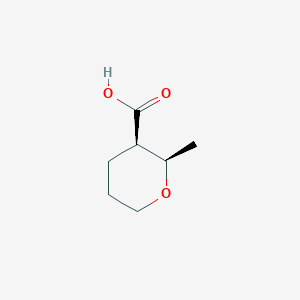 molecular formula C7H12O3 B1383336 (2R,3R)-2-甲基四氢-2H-吡喃-3-羧酸 CAS No. 1807941-40-7