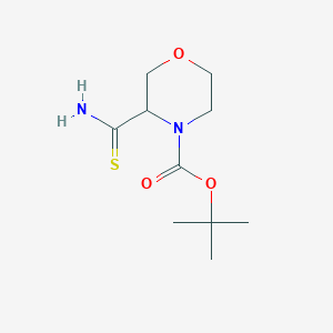 molecular formula C10H18N2O3S B1383339 叔丁基3-氨基羰基硫代吗啉-4-羧酸盐 CAS No. 1803583-29-0