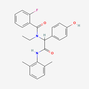 N-[2-(2,6-dimethylanilino)-1-(4-hydroxyphenyl)-2-oxoethyl]-N-ethyl-2-fluorobenzamide