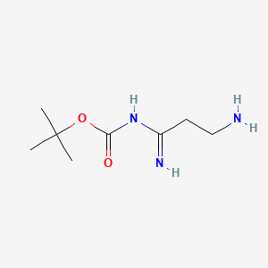 molecular formula C8H17N3O2 B13833488 tert-Butyl (3-amino-1-iminopropyl)carbamate 