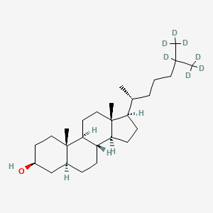 molecular formula C27H48O B13833499 (3S,5S,8R,9S,10S,13R,14S,17R)-10,13-dimethyl-17-[(2R)-6,7,7,7-tetradeuterio-6-(trideuteriomethyl)heptan-2-yl]-2,3,4,5,6,7,8,9,11,12,14,15,16,17-tetradecahydro-1H-cyclopenta[a]phenanthren-3-ol 