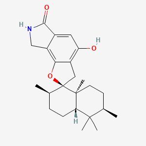 molecular formula C24H33NO3 B13833511 (3R,4aS,7R,8R,8aS)-4'-hydroxy-3,4,4,7,8a-pentamethylspiro[2,3,4a,5,6,7-hexahydro-1H-naphthalene-8,2'-7,8-dihydro-3H-furo[2,3-e]isoindole]-6'-one 