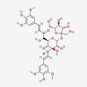 (E)-1-[(2S,3R,4S,5R)-6-[(3S,4S,5R)-3,4-dihydroxy-2,5-bis(hydroxymethyl)oxolan-2-yl]oxy-3,4,5-trihydroxy-4-[(E)-3-(4-hydroxy-3,5-dimethoxyphenyl)prop-2-enoyl]oxan-2-yl]-1-hydroxy-4-(4-hydroxy-3,5-dimethoxyphenyl)but-3-en-2-one