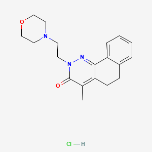 molecular formula C19H24ClN3O2 B13833600 5,6-Dihydro-4-methyl-2-(2-morpholinoethyl)-3(2H)-benzo(h)cinnolinone hydrochloride CAS No. 33048-49-6