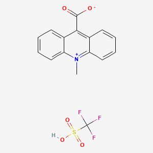 molecular formula C16H12F3NO5S B13833632 10-Methylacridin-10-ium-9-carboxylate;trifluoromethanesulfonic acid 