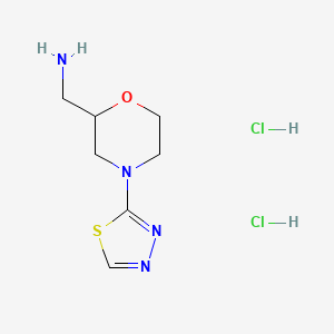 molecular formula C7H14Cl2N4OS B1383364 [4-(1,3,4-Thiadiazol-2-yl)morpholin-2-yl]methanamine dihydrochloride CAS No. 1803587-06-5