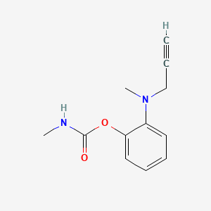 molecular formula C12H14N2O2 B13833659 Carbamic acid, methyl-, o-(methyl-2-propynylamino)phenyl ester CAS No. 23504-07-6