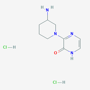 molecular formula C9H16Cl2N4O B1383366 3-(3-氨基哌啶-1-基)-1,2-二氢吡嗪-2-酮二盐酸盐 CAS No. 1798756-28-1