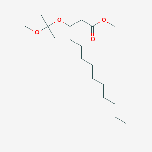 molecular formula C19H38O4 B13833716 Methyl-3-(1-methyl-1-methoxyethoxy)-tetradecanoate 