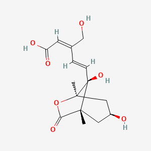 molecular formula C15H20O7 B13833721 (2E,4E)-5-[(1S,3S,5R,8S)-3,8-dihydroxy-1,5-dimethyl-7-oxo-6-oxabicyclo[3.2.1]octan-8-yl]-3-(hydroxymethyl)penta-2,4-dienoic acid 