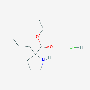 molecular formula C10H20ClNO2 B1383375 Ethyl 2-propylpyrrolidine-2-carboxylate hydrochloride CAS No. 1788024-58-7