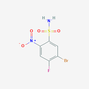 molecular formula C6H4BrFN2O4S B1383381 5-Bromo-4-fluoro-2-nitrobenzene-1-sulfonamide CAS No. 1595854-55-9