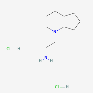 molecular formula C10H22Cl2N2 B1383383 2-{octahydro-1H-cyclopenta[b]pyridin-1-yl}ethan-1-amine dihydrochloride CAS No. 1803606-90-7