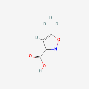 molecular formula C5H5NO3 B13833886 5-(Methyl-d3)-3-isoxazole-4-d-carboxylic Acid; 3-Carboxy-5-methylisoxazole-d4; 5-Methyl-3-isoxazolecarboxylic-d4 Acid 