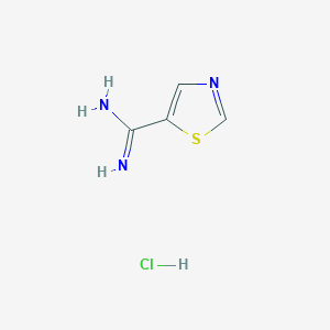 molecular formula C4H6ClN3S B1383390 1,3-噻唑-5-甲酰胺盐酸盐 CAS No. 1790156-03-4