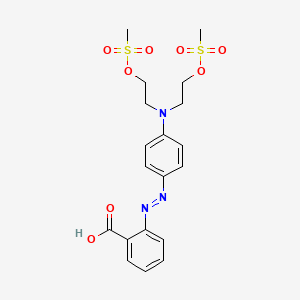 molecular formula C19H23N3O8S2 B13833908 Azobenzene, 4-bis(2-(methylsulfonyloxy)ethyl)amino-2'-carboxy- CAS No. 40136-84-3