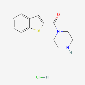 molecular formula C13H15ClN2OS B1383393 1-(1-苯并噻吩-2-甲酰)哌嗪盐酸盐 CAS No. 1588379-40-1