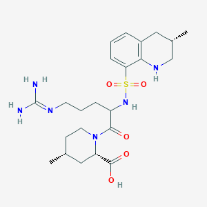 molecular formula C23H36N6O5S B13833996 (2S,4R)-1-[5-(diaminomethylideneamino)-2-[[(3S)-3-methyl-1,2,3,4-tetrahydroquinolin-8-yl]sulfonylamino]pentanoyl]-4-methylpiperidine-2-carboxylic acid 