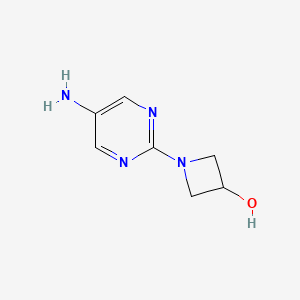 molecular formula C7H10N4O B1383400 1-(5-氨基嘧啶-2-基)氮杂环丁-3-醇 CAS No. 1445153-73-0