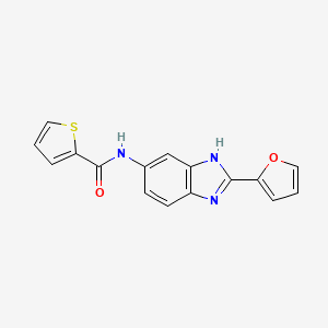 molecular formula C16H11N3O2S B13834010 N-[2-(furan-2-yl)-3H-benzimidazol-5-yl]thiophene-2-carboxamide 