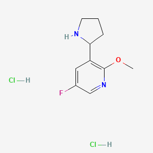 molecular formula C10H15Cl2FN2O B13834025 5-fluoro-2-methoxy-3-(pyrrolidin-2-yl)pyridine 2HCl 