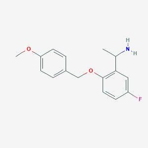 1-[5-Fluoro-2-[(4-methoxyphenyl)methoxy]phenyl]ethanamine