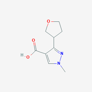 B1383409 1-methyl-3-(oxolan-3-yl)-1H-pyrazole-4-carboxylic acid CAS No. 1596889-33-6