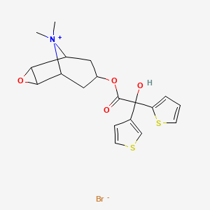 molecular formula C19H22BrNO4S2 B13834108 7-[(Hydroxy-2-thienyl-3-thienylacetyl)oxy]-9,9-dimethyl-3-Oxa-9-azoniatricyclo[3.3.1.02,4]nonane Bromide 